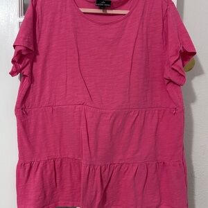 Nursing Queen Hot Pink Tiered Short Sleeve Tunic